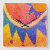 Funky Abstracte Art Vierkante Klok (Voorkant)