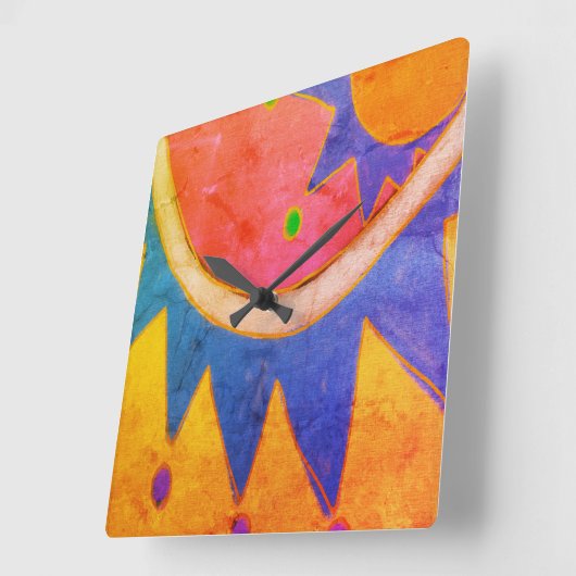 Funky Abstracte Art Vierkante Klok (Hoek)