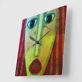 Funky Abstracte Art Vierkante Klok (Hoek)