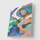 Funky Abstracte Art Vierkante Klok (Hoek)