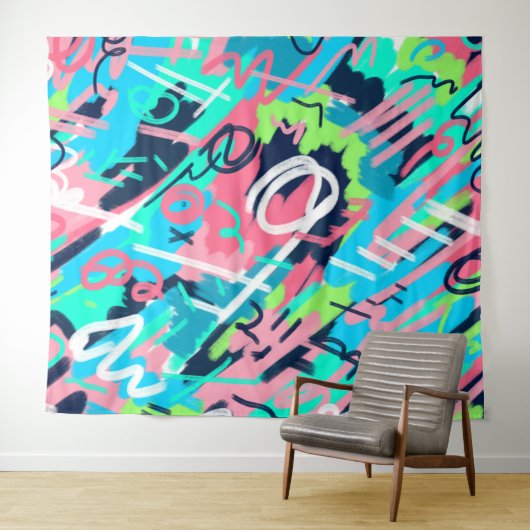 Funky Abstracte Art Wandkleed (In Situ (horizontaal))