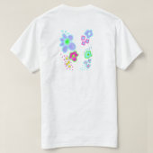 Funky Abstracte Bloemen Draagbare Kunst T-shirt (Design achterkant)