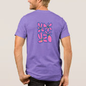 Funky Abstracte Bloemen Draagbare Kunst Tri-Blend Shirt (Achterkant)