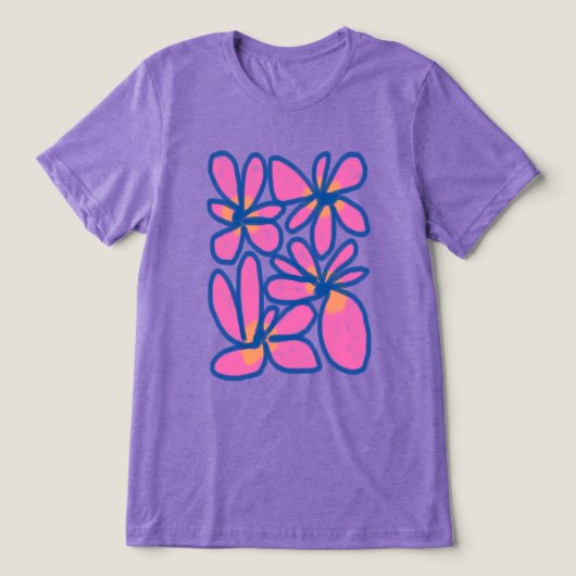 Funky Abstracte Bloemen Draagbare Kunst Tri-Blend Shirt (Design voorkant)
