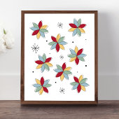 Funky Abstracte bloemen midden eeuw Modern Poster