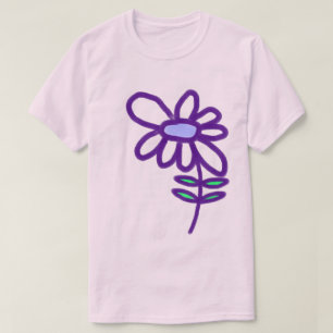Funky Abstracte Bloemenkunst om te Dragen T-shirt