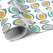Funky Abstracte Circles Retro mid century Cadeaupapier (Rol Hoek)