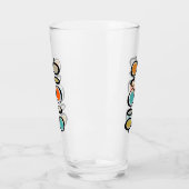 Funky Abstracte Cirkels 1950s Mid Century Glas (Links)