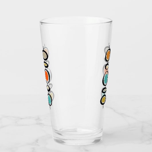 Funky Abstracte Cirkels 1950s Mid Century Glas (Links)