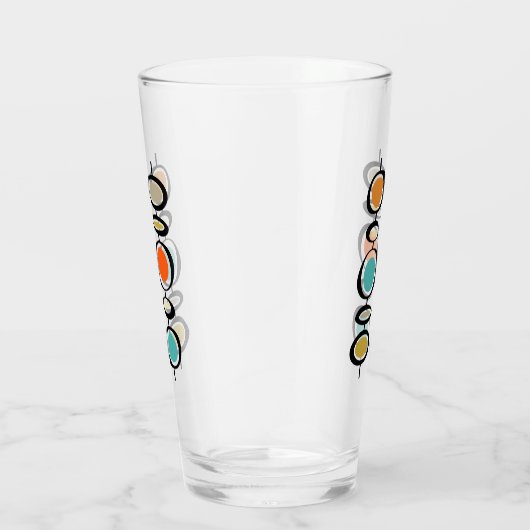 Funky Abstracte Cirkels 1950s Mid Century Glas (Rechts)