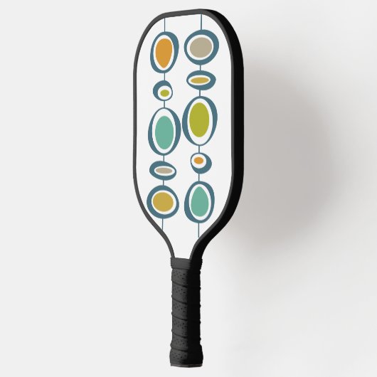 Funky Abstracte cirkels midden midden midden midde Pickleball Paddle (Links)