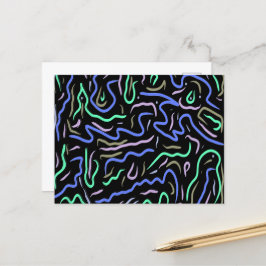 Funky Abstracte digitale kunst Briefkaart