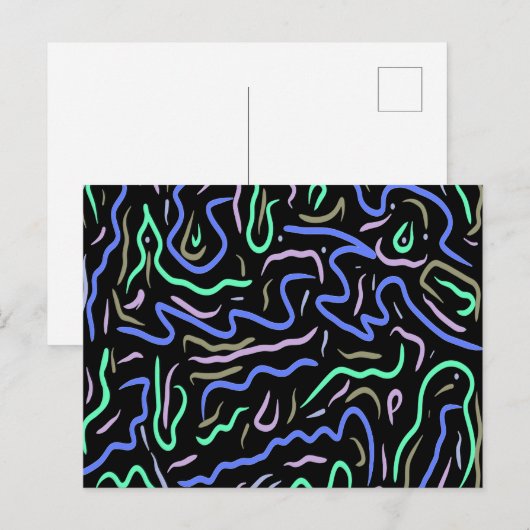 Funky Abstracte digitale kunst Briefkaart (Voorkant / Achterkant)