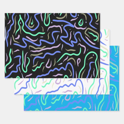 Funky Abstracte digitale kunst Inpakpapier Vel (Set)