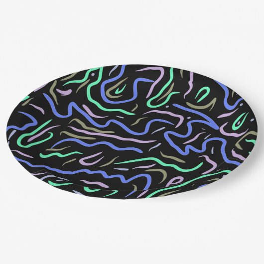 Funky Abstracte digitale kunst Papieren Bordje (Gekanteld)