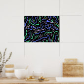 Funky Abstracte digitale kunst Poster (Keuken)