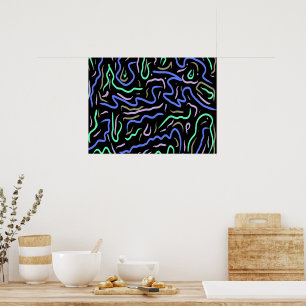 Funky Abstracte digitale kunst Poster