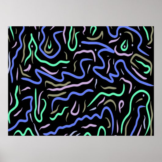Funky Abstracte digitale kunst Poster (Voorkant)