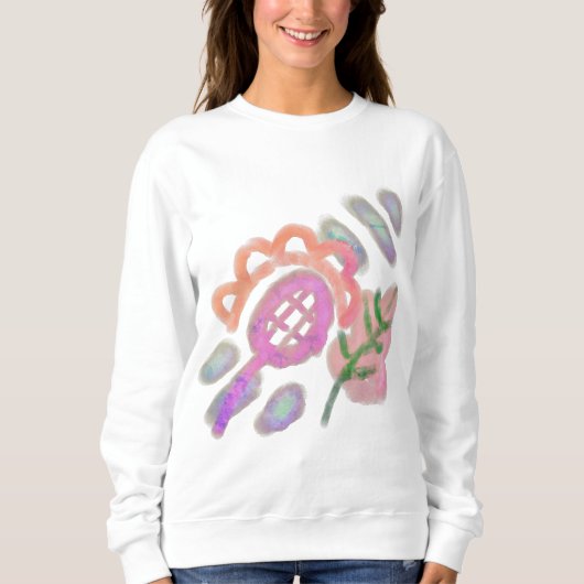 Funky Abstracte Floral Wearable Art Trui (Voorkant)