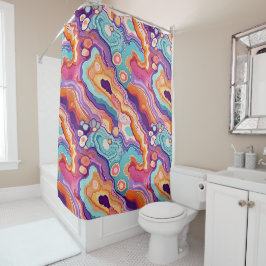 Funky Abstracte Geode Agaat Pattern Badkamer Douchegordijn