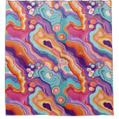 Funky Abstracte Geode Agaat Pattern Badkamer Douchegordijn (Voorkant)