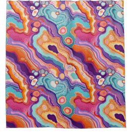 Funky Abstracte Geode Agaat Pattern Badkamer Douchegordijn