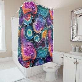 Funky Abstracte Geode Agaat Pattern Badkamer Douchegordijn