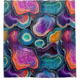 Funky Abstracte Geode Agaat Pattern Badkamer Douchegordijn