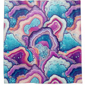 Funky Abstracte Geode Agaat Pattern Badkamer Douchegordijn (Voorkant)