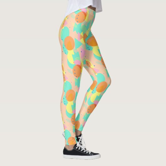 Funky Abstracte Geometric Hip 50s Pattern Leggings (Rechts)