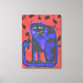 Funky Abstracte kat schilderen Canvas Afdruk (Voorkant)