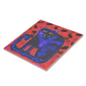Funky Abstracte Katten Schilderij Tegeltje (Zijkant)