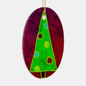 Funky Abstracte kerstboom Keramisch Ornament (Rechts)