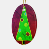 Funky Abstracte kerstboom Keramisch Ornament (Links)