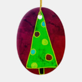 Funky Abstracte kerstboom Keramisch Ornament (Voorkant)