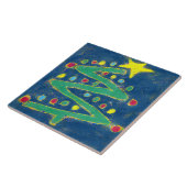 Funky Abstracte kerstboom Tegeltje (Zijkant)