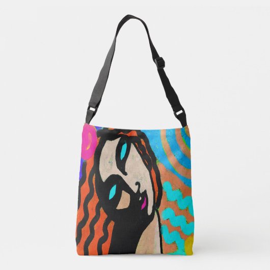 Funky Abstracte kunst Crossbody Crossbody Tas (Achterkant)