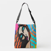 Funky Abstracte kunst Crossbody Tas (Achterkant)