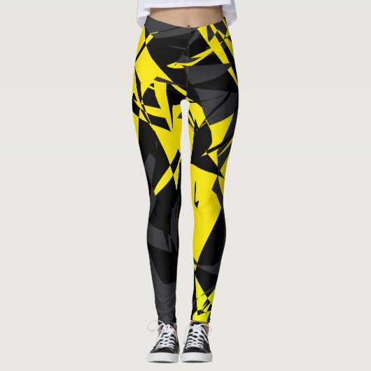 Funky Abstracte Kunst Geometrie Leggings (Voorkant)