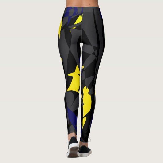 Funky Abstracte Kunst Geometrie Leggings (Achterkant)