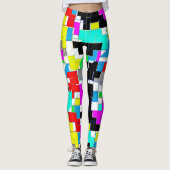 Funky Abstracte Kunst Geometrie Onverschrokken Leg Leggings (Voorkant)