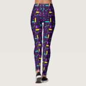 Funky Abstracte Kunst Geometrie Onverschrokken Leg Leggings (Achterkant)