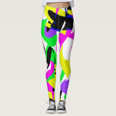 Funky Abstracte Kunst Geometrie Onverschrokken Leg Leggings (Voorkant)