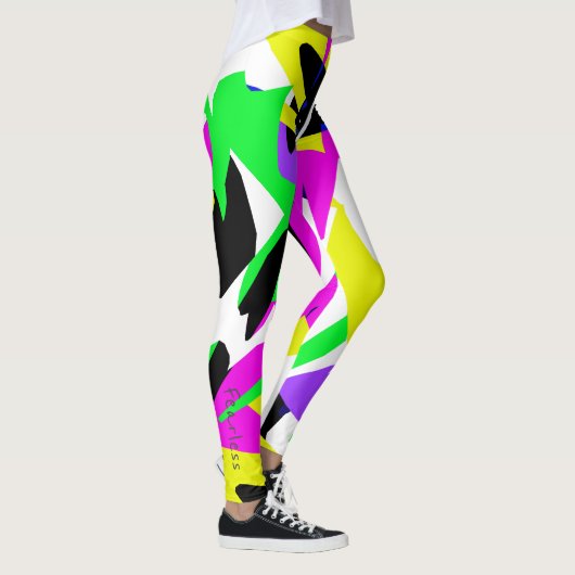Funky Abstracte Kunst Geometrie Onverschrokken Leg Leggings (Rechts)