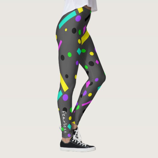 Funky Abstracte Kunst Geometrie Onverschrokken Leg Leggings (Rechts)