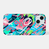 Funky Abstracte Kunst iPhone 15 Case (Achterkant horizontaal)
