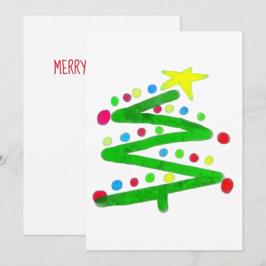 Funky Abstracte kunst kerstboom Kaart (Voorkant / Achterkant)
