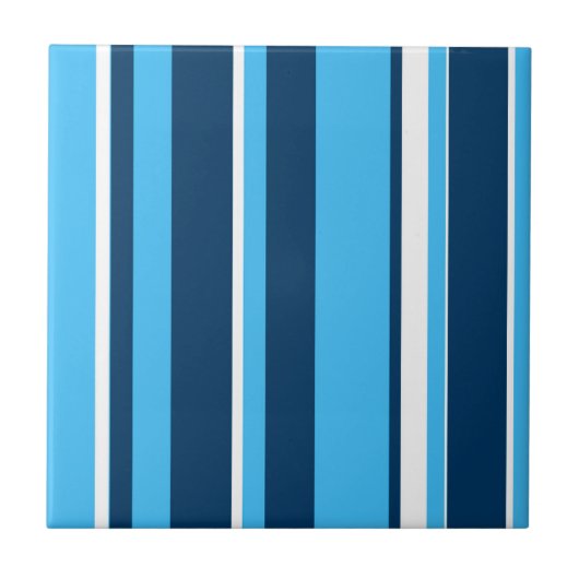 Funky Abstracte Kunst Licht Donkerblauw Wit Tegeltje (Voorkant)