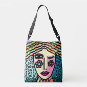 Funky Abstracte kunst om te dragen Crossbody Tas (Achterkant)