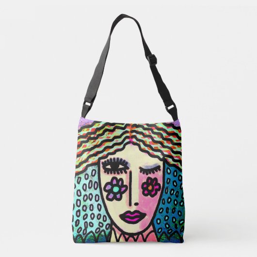 Funky Abstracte kunst om te dragen Crossbody Tas (Achterkant)
